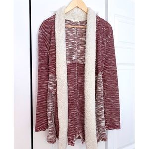 Cardigan with Faux Fur Collar